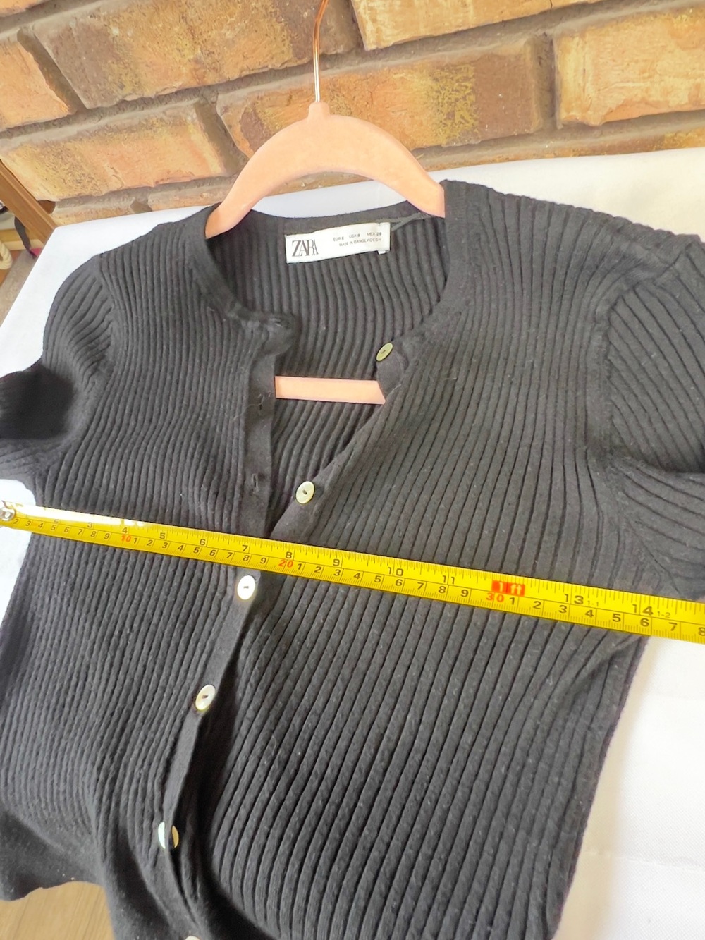 Zara Black Ribbed Button Cardigan - Picture 4 of 5